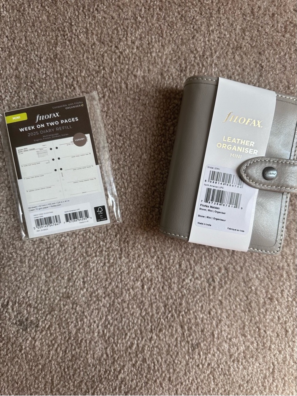 Filofax Mini Leather Planner in Stone